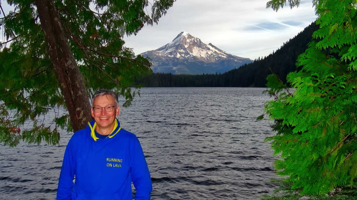 Steve Jordi Picture at Lost Lake, Oregon with Mt Hood Volcano in the background